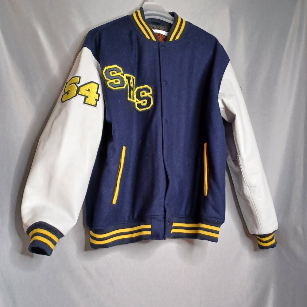 Stafford Indians Letterman Jacket Mens 3XL Wool Leather Varsity Bomber #54
